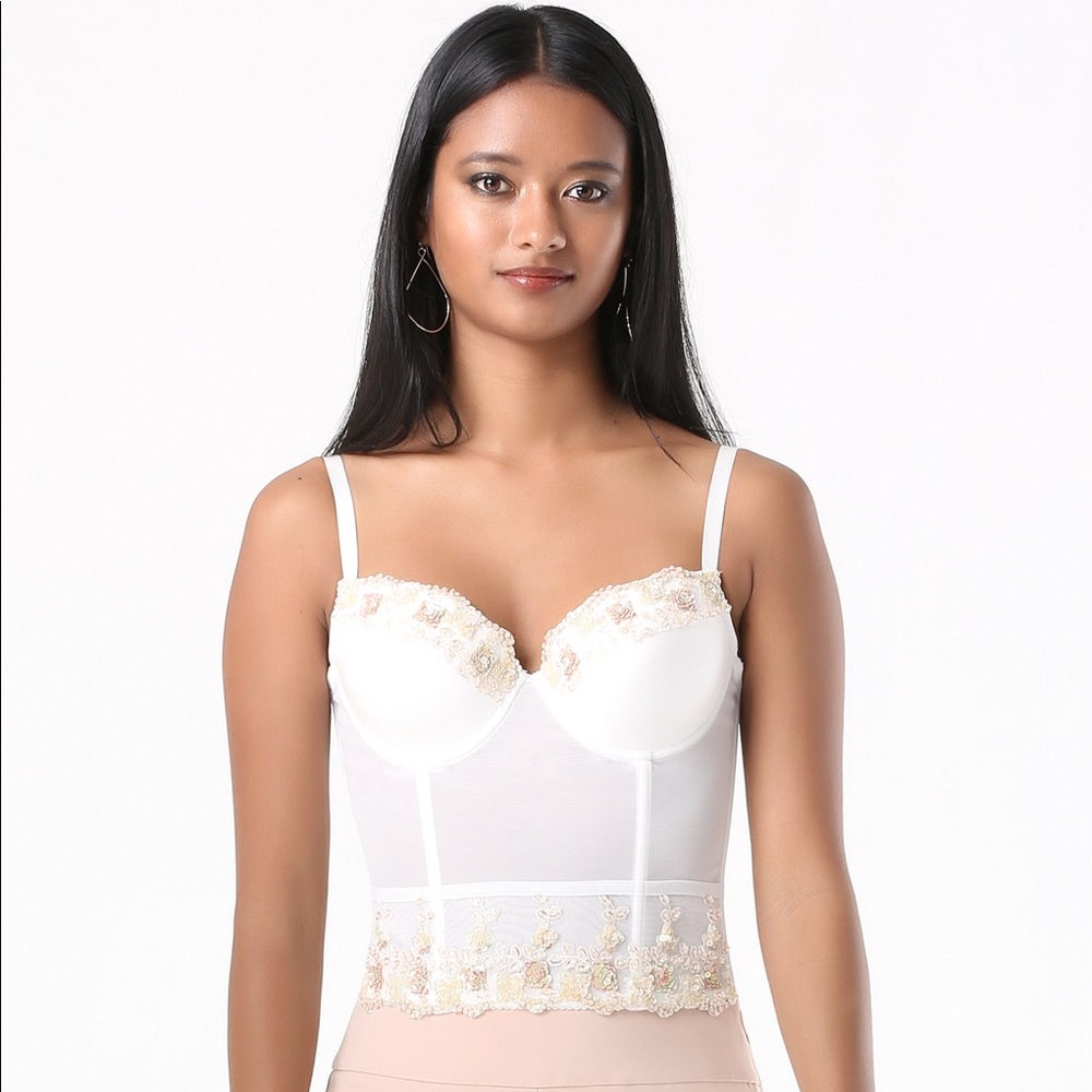 Bebe NWT Selena bead bustier S